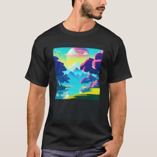 Synthwave outrun retrowave futuresynth Sci Fi 84 T-shirt (Voorkant)