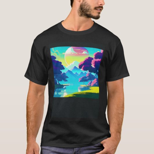 Synthwave outrun retrowave futuresynth Sci Fi 84 T-shirt (Voorkant)