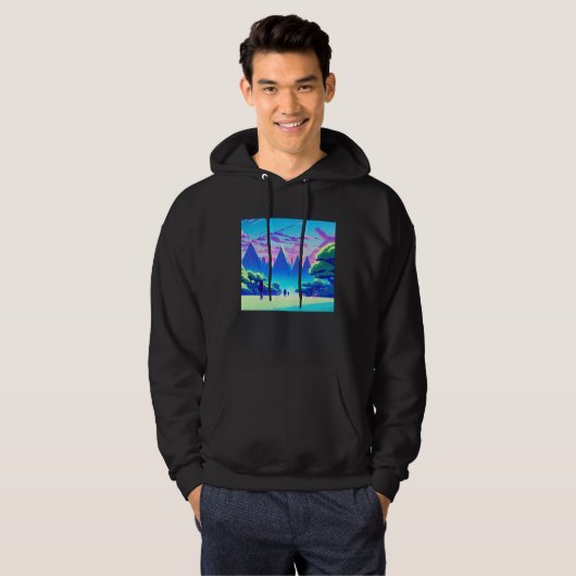 Synthwave outrun retrowave futuresynth sci fi 89 hoodie (Voorkant volledig)