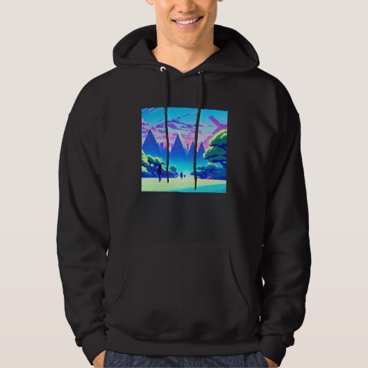 Synthwave outrun retrowave futuresynth sci fi  89 hoodie (Voorkant)