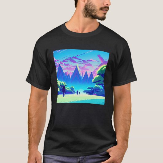 Synthwave outrun retrowave futuresynth Sci Fi 89 T-shirt (Voorkant)