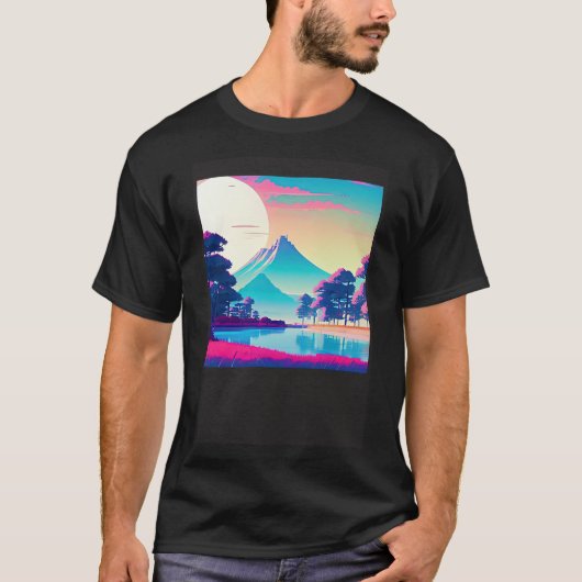 Synthwave outrun retrowave futuresynth Sci Fi 8 T-shirt (Voorkant)