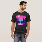 Synthwave outrun retrowave futuresynth Sci Fi 9 T-shirt (Voorkant volledig)