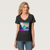 Synthwave outrun retrowave futuresynth sciencefict t-shirt (Voorkant volledig)
