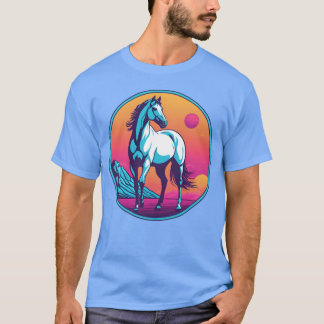 Synthwave paardenmeisje t-shirt