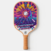 Synthwave Padel Retro Vector Illustratie Pickleball Paddle (Voorkant)