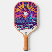 Synthwave Padel Retro Vector Illustratie Pickleball Paddle (Achterkant)