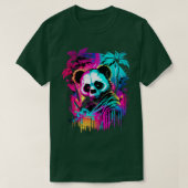 Synthwave Panda Rare Panda Graphic Cyberpunk Art T-shirt (Design voorkant)
