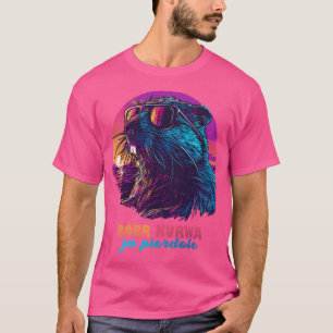Synthwave Polish Beaver Meme Ja Pierdole Bobr Bobe T-shirt