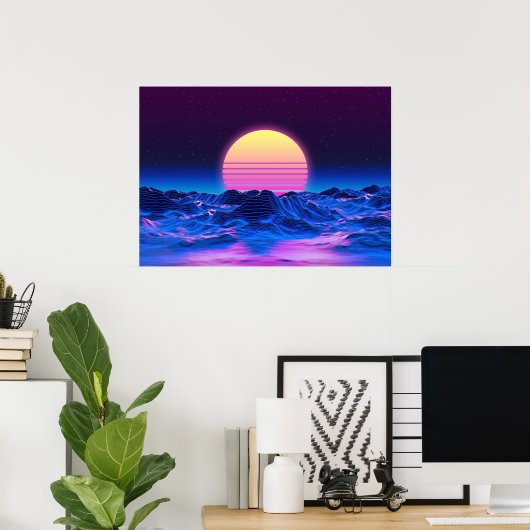 Synthwave-Poster | Wandkunst met terugloop Poster (Thuiskantoor)