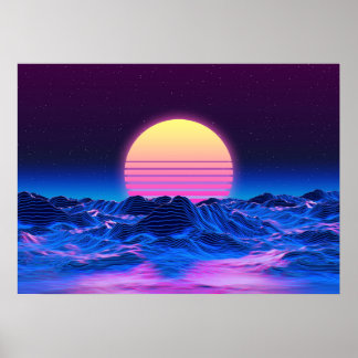 Synthwave-Poster | Wandkunst met terugloop Poster