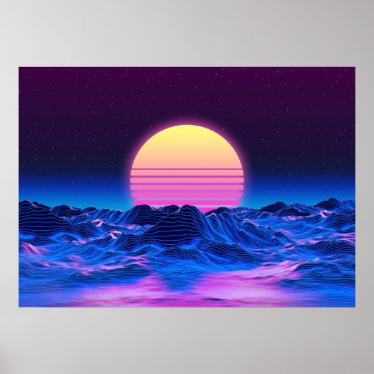 Synthwave-Poster | Wandkunst met terugloop Poster (Voorkant)
