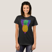 Synthwave retro 80s Pineapple Tropical Summer Vapo T-shirt (Voorkant volledig)