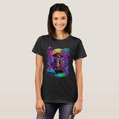 Synthwave Retrowave Pirate Skull Colorful Sunset G T-shirt (Voorkant volledig)