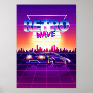 Synthwave-ruimte: Retrogolf Poster