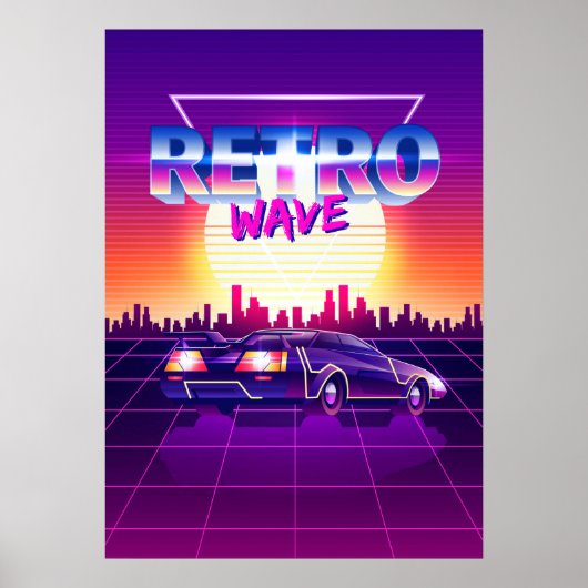 Synthwave-ruimte: Retrogolf Poster (Voorkant)