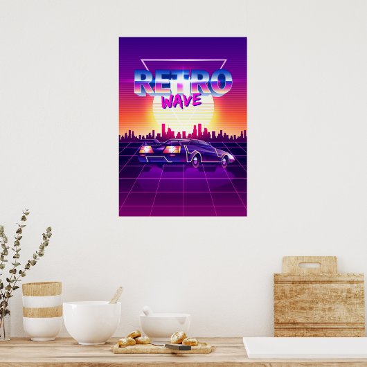 Synthwave-ruimte: Retrogolf Poster (Keuken)