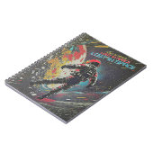 Synthwave Ruimtevaarder Verdwaald in de Ruimte Dag Notitieboek (Linkerzijde)