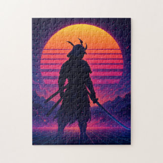 Synthwave Samurai – Retro Futuristic Neon Art Legpuzzel