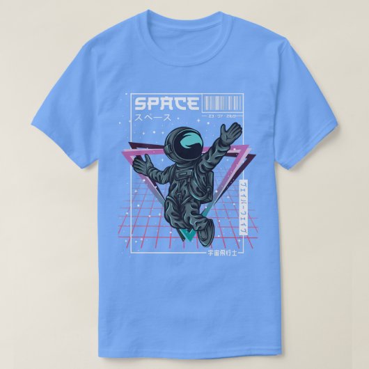 Synthwave Space Astronaut Aesthetisch Cyberpunk Va T-shirt (Design voorkant)