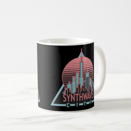 Synthwave-stad Koffiemok (Voorkant rechts)