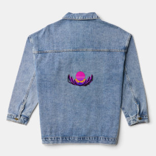 Synthwave-stijl zonsondergang denim jacket