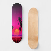 Synthwave Sunset: Edition 1 Persoonlijk Skateboard (Voorkant)