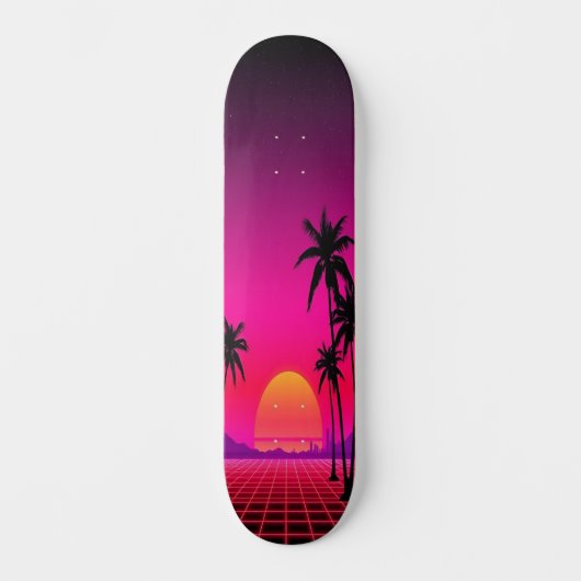 Synthwave Sunset: Edition 1 Persoonlijk Skateboard (Voorkant)