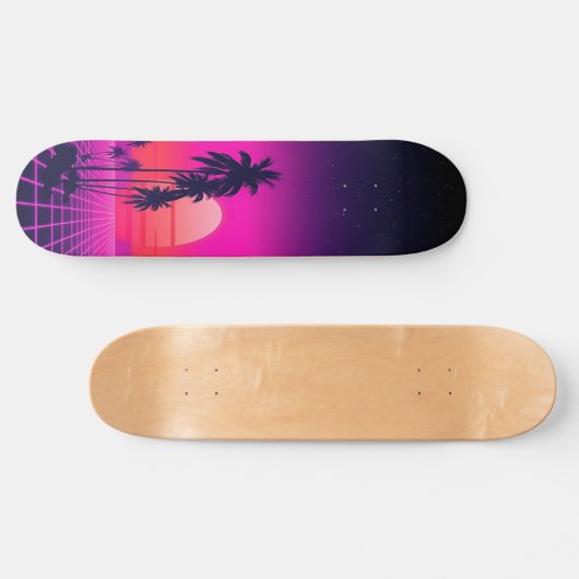 Synthwave Sunset: Edition 2 Persoonlijk Skateboard (Horizontaal)