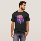 Synthwave Sunset Sakura Flower 90 s Vaporwave Cher T-shirt (Voorkant volledig)