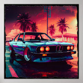 Synthwave Trends - BMW Classics AI-Generated Art 1 Poster (Voorkant)