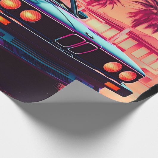 Synthwave Trends - BMW Classics AI-Generated Art - Cadeaupapier (Hoek)