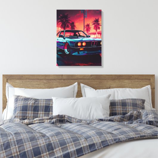 Synthwave Trends - BMW Classics AI-Generated Art - Canvas Afdruk (Insitu (Slaapkamer))