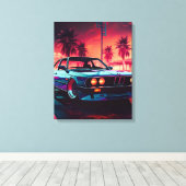 Synthwave Trends - BMW Classics AI-Generated Art - Canvas Afdruk (Insitu (Houten vloer))