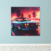 Synthwave Trends - BMW Classics AI-Generated Art - Canvas Afdruk (Insitu (Houten vloer))