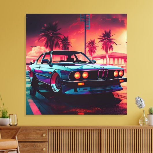 Synthwave Trends - BMW Classics AI-Generated Art - Canvas Afdruk (Insitu (Woonkamer))