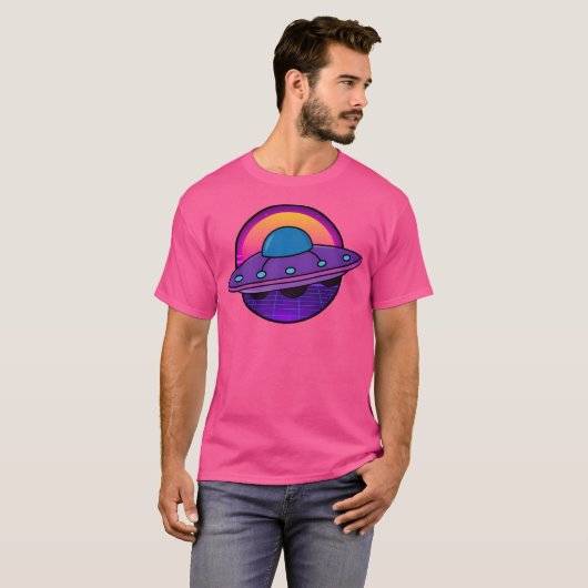 Synthwave Ufo T-shirt (Voorkant volledig)