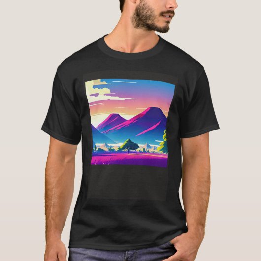 Synthwave uitgang retrowave futuresynth Sci Fi T-shirt (Voorkant)