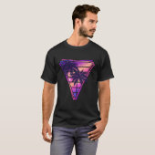 Synthwave vaporwave driehoek palmbomen gradiënt â t-shirt (Voorkant volledig)
