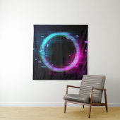 Synthwave Vaporwave Retrowave Glitch Circle with b Wandkleed (In situ)