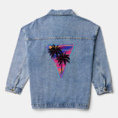 Synthwave vloed driehoek palm Trediënt u Denim Jacket (Achterkant)