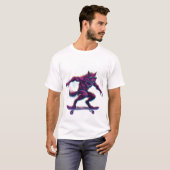 Synthwave Weerwolf Skateboarder T-shirt (Voorkant volledig)