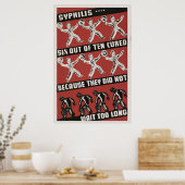 Syphilis 6 van 10 genestelde  WPA van de Gezondhei Poster (Keuken)