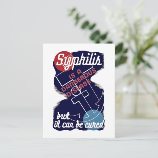 Syphilis is een gevaarlijke ziekte briefkaart (Staand voorkant)