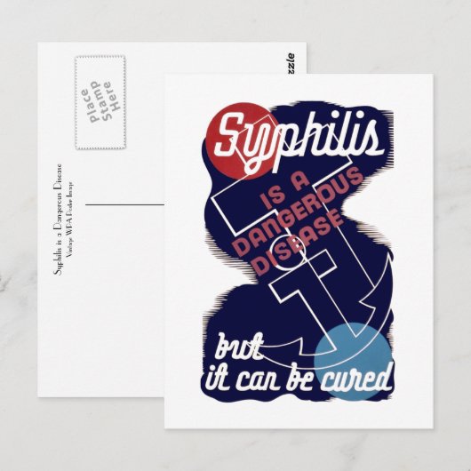 Syphilis is een gevaarlijke ziekte briefkaart (Voorkant / Achterkant)