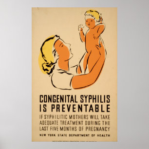 Syphilis is Preventable  1939 WPA Gezondheid Poster