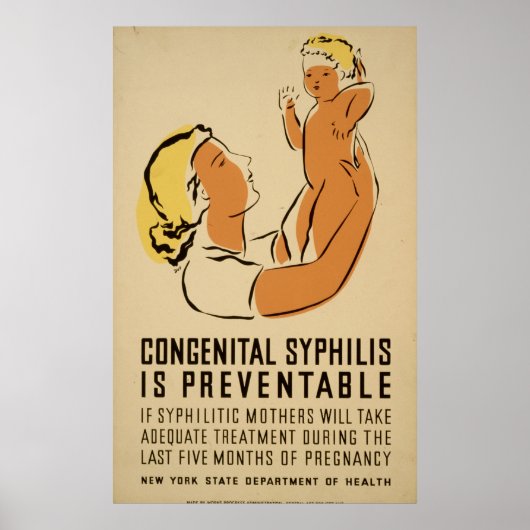 Syphilis is Preventable  1939 WPA Gezondheid Poster (Voorkant)
