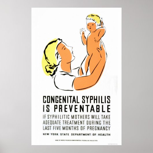 Syphilis is Preventable 1939 WPA Poster (Voorkant)