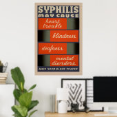 Syphilis kan het  Poster van de Gezondheid van WPA (Thuiskantoor)