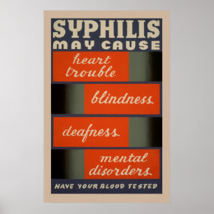 Syphilis kan het  Poster van de Gezondheid van WPA